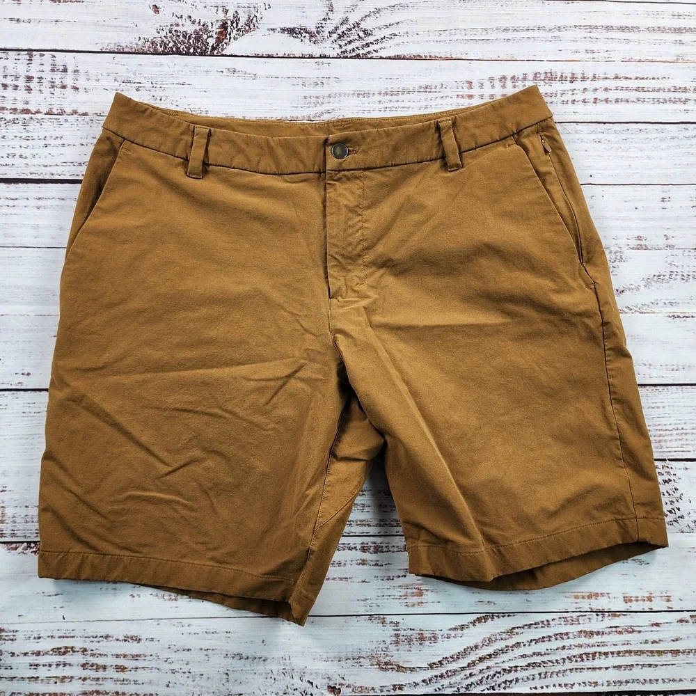 Lululemon Commission Short Classic Mens Size 36 Brown Chino Golf Shorts